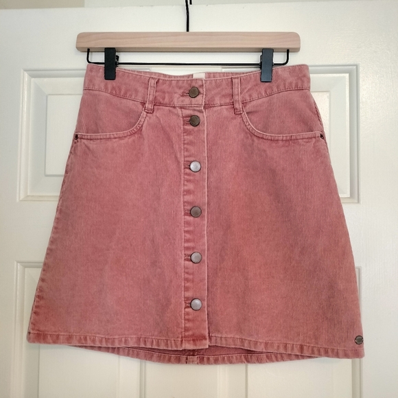 Roxy Teens Small Corduroy Skirt- Pink - Picture 1 of 8